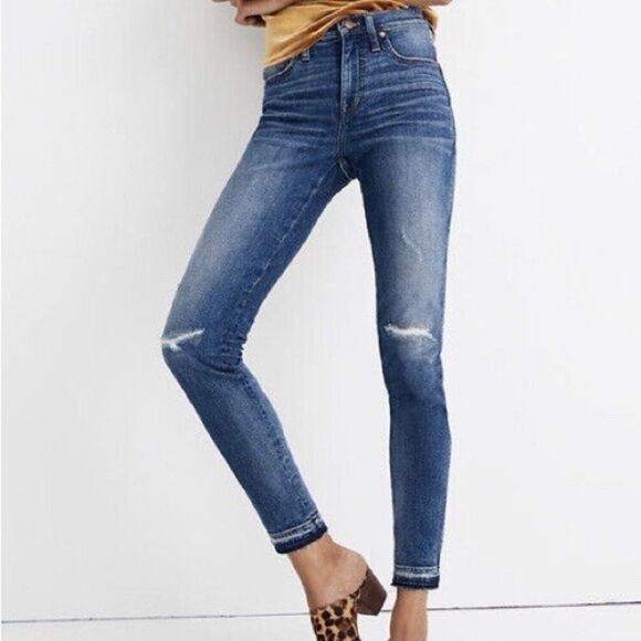 Madewell Women's size 24 High Rise 9”Skinny Distressed Jeans - Picture 1 of 15